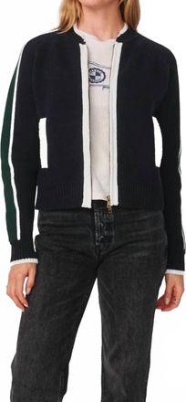Sundry Varsity Sweater Jacket In Blue