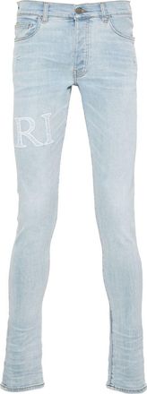 Amiri bandana-jacquard logo-appliqu&eacute; jeans - men - Cotton - 38 - Blue
