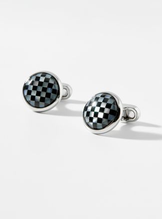 Mon Art Mens Mother-of-pearl check cufflinks