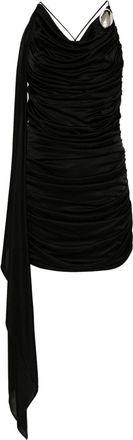 Giuseppe Di Morabito brooch-detail mini dress - women - Viscose - 38 - Black