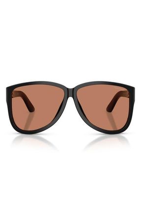 Miu Miu 61mm Oversize Pilot Sunglasses in Black /Brown at Nordstrom