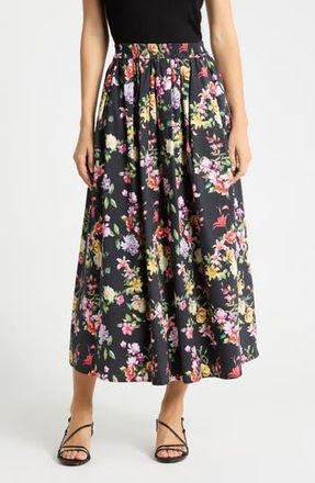 Joie Floral Stretch Cotton Poplin Pull-On Skirt in Multi Florets at Nordstrom Rack, Size X-Small
