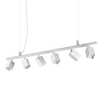 Netlighting Dynamite Square Bar Pendant Ceiling Light White 6x GU10