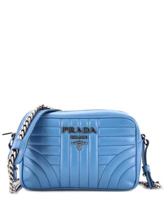 Prada Camera Bag Diagramme Quilted Leather Mini crossbody bag - Blue