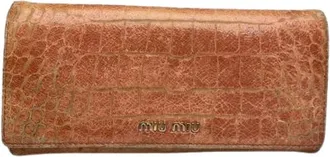 Miu Miu Pre-owned Wallets, female, Orange, Size: ONE SIZE Pre-owned Leather Wallet