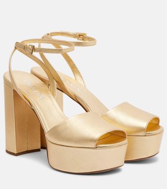 Prada Metallic leather platform sandals