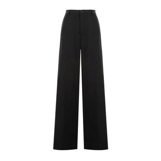 Balenciaga Straight Trousers, male, Black, Size: XS Black Wool Flared Pants