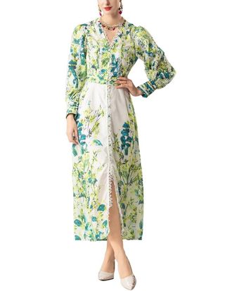 Burryco Burryco Long Sleeve Printed Maxi Dress