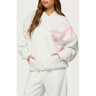 Edikted Starly Oversize Hoodie in White at Nordstrom, Size X-Large