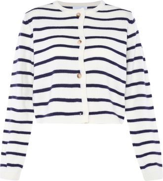 Usha Vest Dames GEBROKEN WITTE MARIENE STREPEN