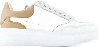 Alexander McQueen Womens Colorblock Leather Oversized Sneaker White Calfskin