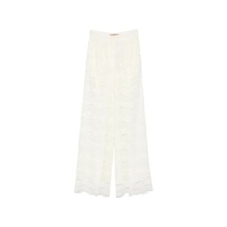 Twinset Wide Trousers, female, White, Size: 2XS Pant