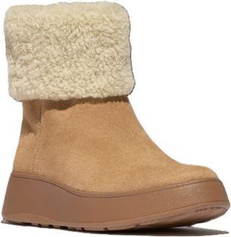 FitFlop F Mode Shearling Collar Zip in Desert Tan at Nordstrom, Size 8.5