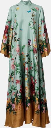La DoubleJ Magnifico floral silk twill maxi dress