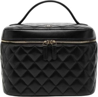 Chanel Pre-owned Vanity Bag - Dames - Vintage Handtas - Zwart - ONE Size - Leer - Vintage