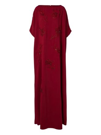 Carolina Herrera floral-beaded maxi dress - Red