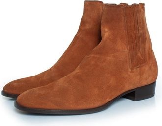 Saint Laurent Pre-owned Mens Western suede Wyatt boots - Brown - Size EU 45