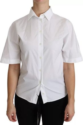 Dolce & Gabbana White Collared Short Sleeve Polo Shirt Womens Top (Pre-Owned)