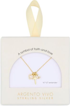 Argento Vivo Sentimental Cross Pendant Necklace in Gold at Nordstrom Rack