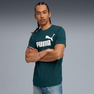 Puma T-Shirt PUMA ESS NO. 1 LOGO TEE (S), Herren, Gr. M, gr&uuml;n terrain, Jersey, Obermaterial: 100% Baumwolle, unifarben, regular fit normal, Rundhals, Shirt