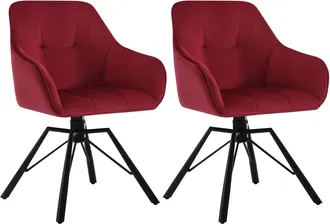 Woltu 2 Sillas De Comedor Giratorias 360&deg;, Sill&oacute;n De Terciopelo, Burdeos - Woltu