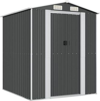 vidaXL Cobertizo de jardín acero galvanizado antracita 192x191x223 cm Vidaxl