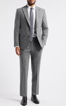 Jack Victor Esprit Solid Stretch Wool Suit in Grey at Nordstrom, Size 36Regular