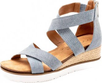 Corkys Footwear Womens Double Dutch Wedge Sandal In Denim