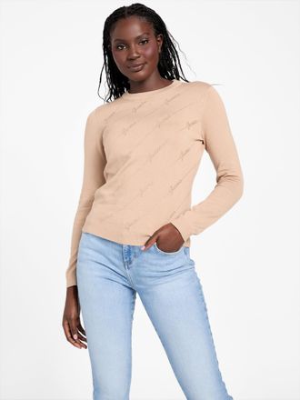 Guess Peggy Rhinestone Logo Sweater