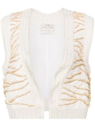 Forte_Forte Gehaakt gilet - Wit