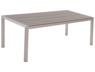 Beliani Mesa de comedor 6 personas de material sint&eacute;tico gris