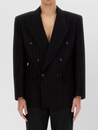 Saint Laurent oversized double breasted pinstripe jacket
