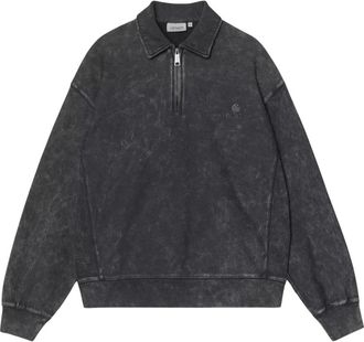 Carhartt Work in Progress Lambert Polo Sweatshirt - Heren - Vesten met rits - Zwart - M - Katoen - Hoodies & sweatvesten