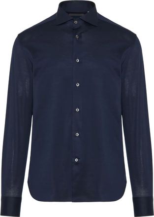 Corneliani Camicia a maniche lunghe con abbottonatura - Blu