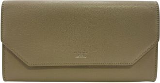 Balenciaga Beige Leather Long Wallet (Tri-Fold) (Pre-Owned)