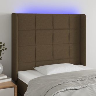 vidaXL Cabecero Con Led De Tela Marr&oacute;n Oscuro 83x16x118/128 Cm Vidaxl