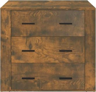 Berkfield Home Sideboard Smoked Oak 80x33x70 cm Engineered Wood in Brown | Size: 80 x 33 x 70 cm