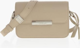 Off-white Leather Crossbody Bag SCREW with Zip-Tie Detail size One Size