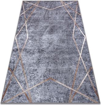 RugsX Rugsx - miro 51233.809 washing carpet Geometric anti-slip - grey grey 140x190 cm