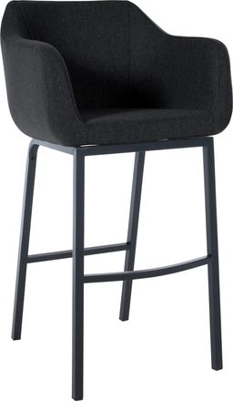 Clp Clp - Taburete De Bar Monea En Fieltro & Base De 4 Patas Antracita Negro