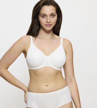 Triumph Minimizer-BH TRIUMPH Urban Minimizer W X, Damen, Gr. 75, Cup E, beige (vanille), Microtouch, Obermaterial: 64% Polyester, 24% Polyamid, 12% Elasthan (