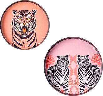 Tiramisu Set of 2 Regal Roar Metal Trays