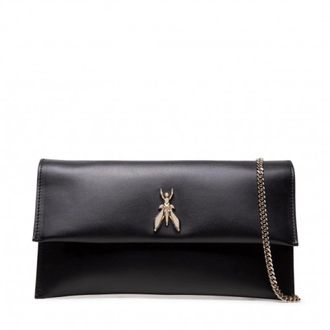 Patrizia Pepe Patrizia Pepe, Shoulder Bags, female, Black, Size: ONE SIZE Leather Logo Pochette Bag