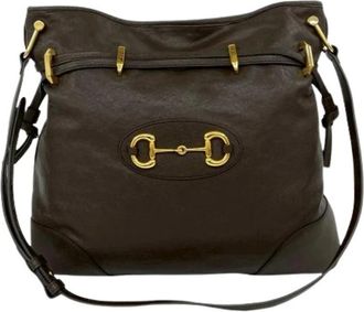 Gucci Pre-owned Cross Body Bags, female, Brown, Size: ONE SIZE Pre-owned 1955 Horsebit Messenger Bag