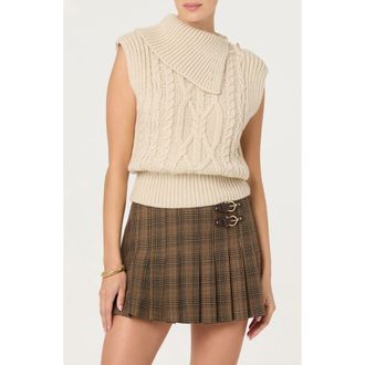 ASTR the Label Kristin Cable Stitch Sleeveless Sweater in Cream at Nordstrom Rack, Size X-Small