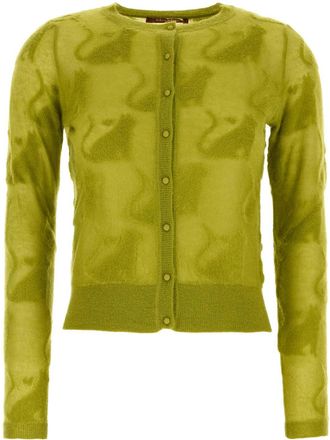 MM Studio Pistachio Green Nylon Blend Alvaro Cardigan