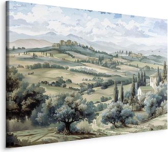 OEM Imagen - Paisaje Con Campos Verdes Y &Aacute;rboles, Vista Soleada De La Toscana / Paisaje Con Campos Verdes Soleados