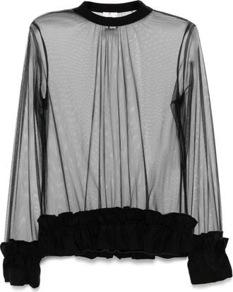 Comme Des Garçons Top semi trasparente - Nero