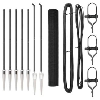 Berkfield Home Welded Wire Fence with 7 Spike Posts Grey 1.4x10 m Steel