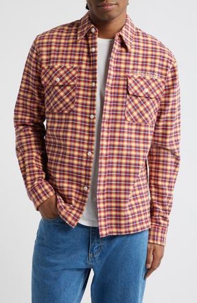 Billionaire Boys Club Skyline Embroidered Plaid Button-Up Shirt at Nordstrom, Size Xx-Large